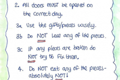 Rules to Archie's Advent Adventure